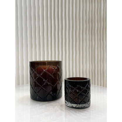 Windlicht 14 cm glas bruin