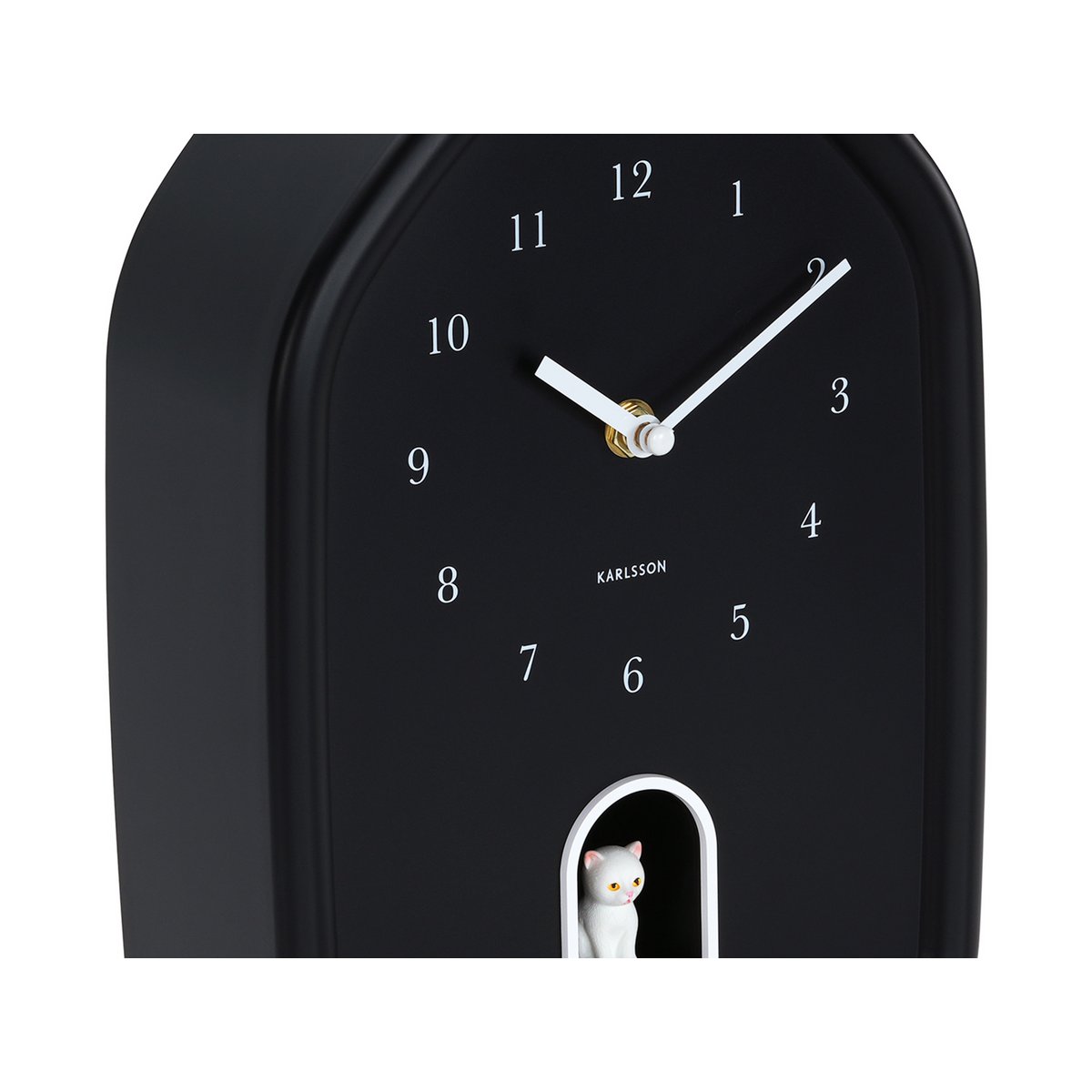 Wandklok Karlsson 29 cm zwart kat