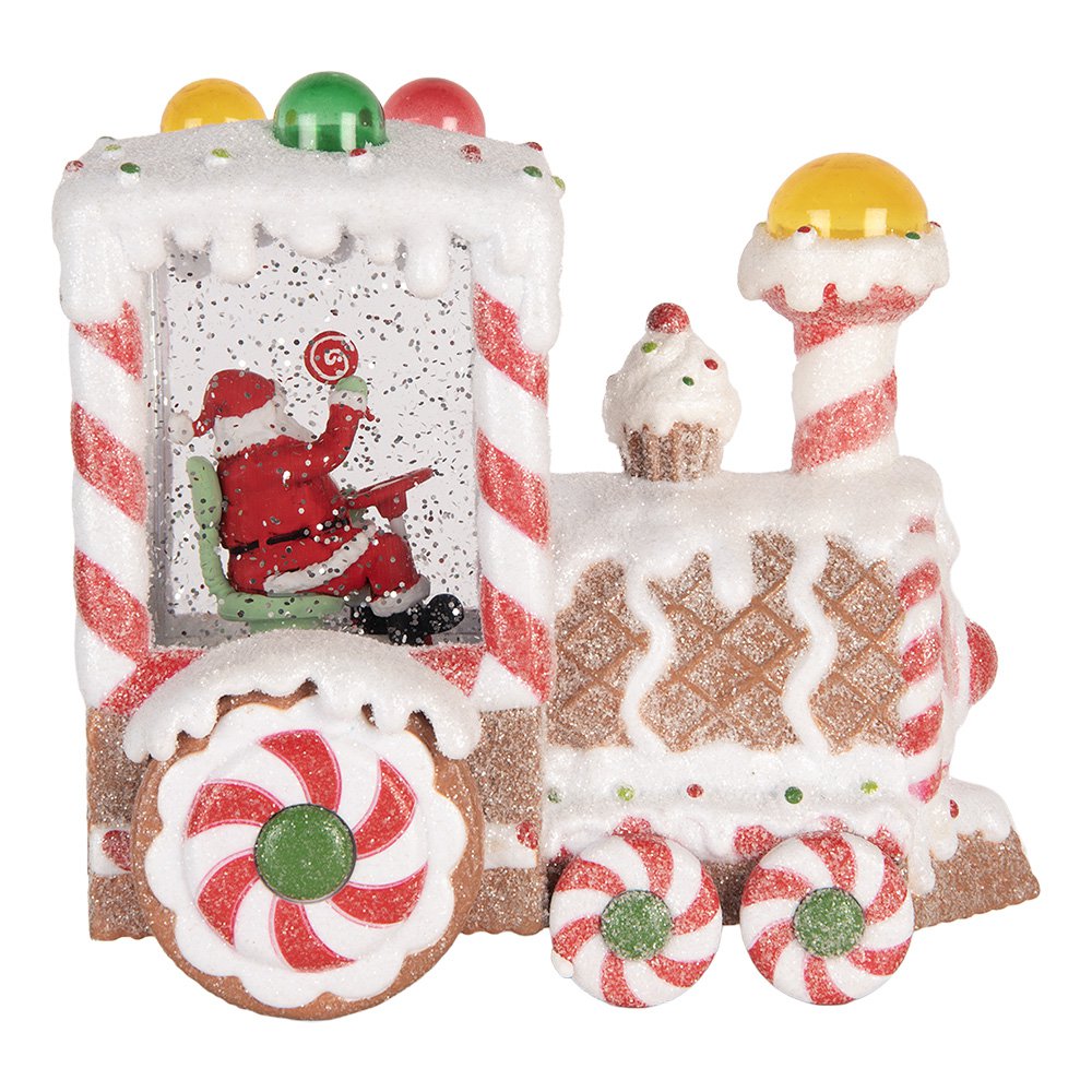Kersttrein 19x12x18 cm wit kunststof LED muziek