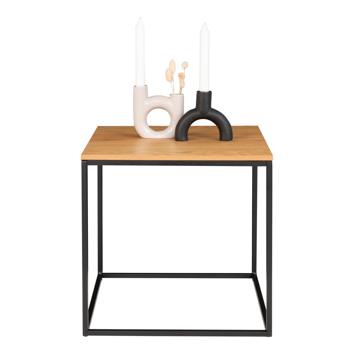 Bijzettafel eikenlook zwart 45x45x45 cm