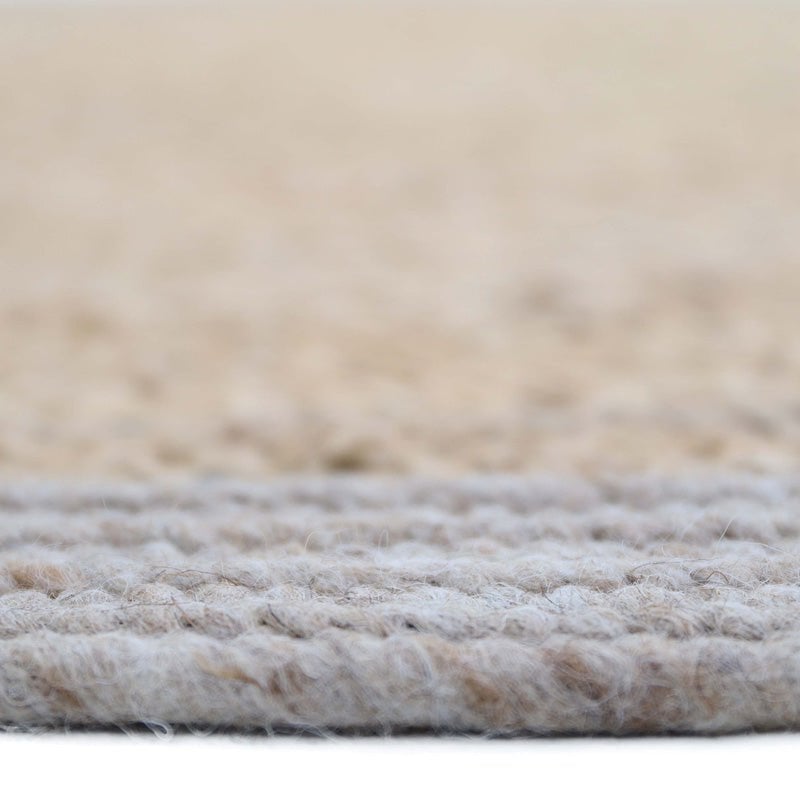 Vloerkleed rond 140 cm jute wol taupe
