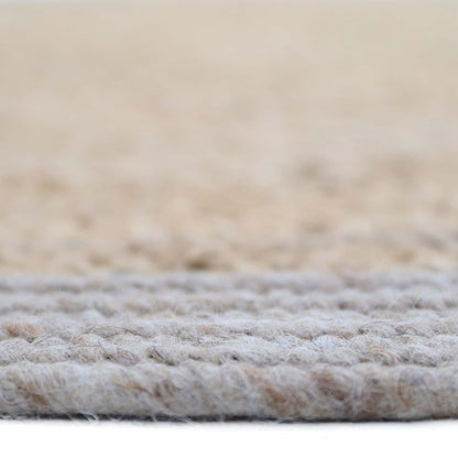 Vloerkleed rond 140 cm jute wol taupe