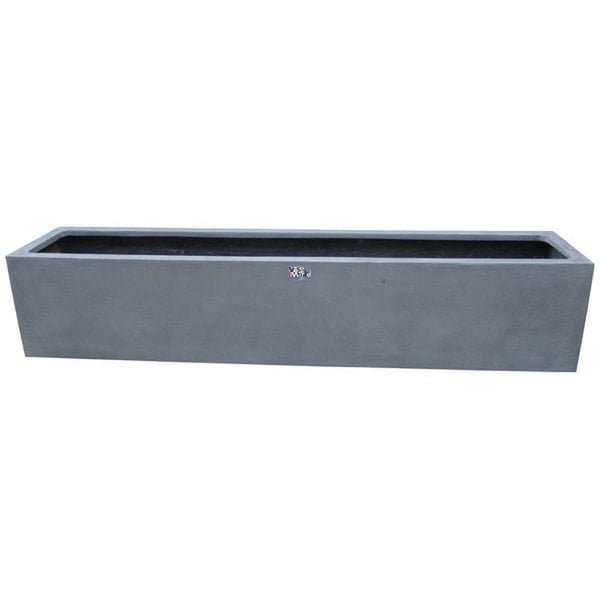 Plantenbak set van 2 grijs polyester 50x20x20 cm en 80x20x20 cm