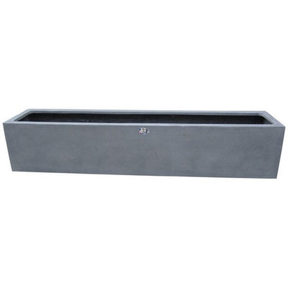 Plantenbak set van 2 grijs polyester 50x20x20 cm en 80x20x20 cm