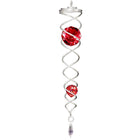 Windspinner 30 cm zilver rood kristal