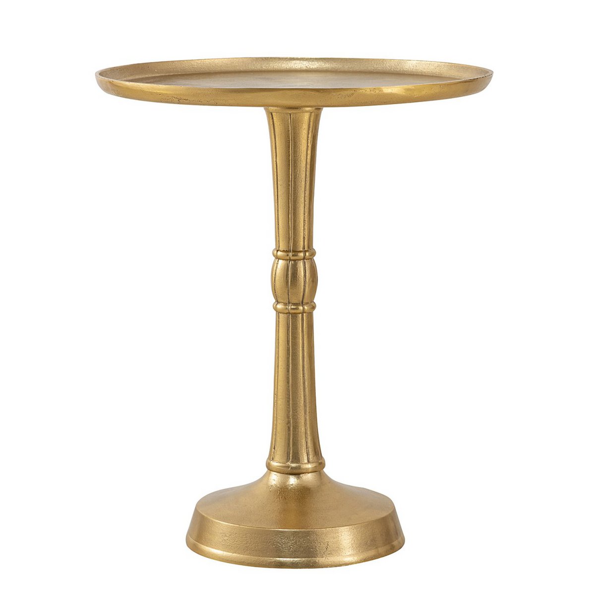 Bijzettafel Metaal Rond Aluminium Met Middenvoet Goud 44x53
