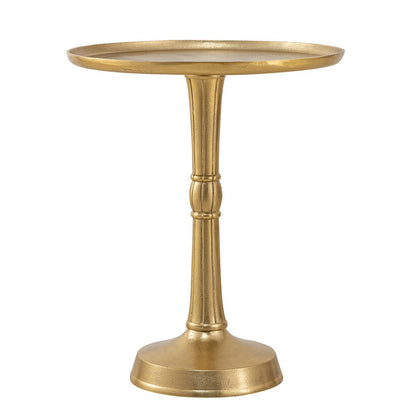 Bijzettafel Metaal Rond Aluminium Met Middenvoet Goud 44x53
