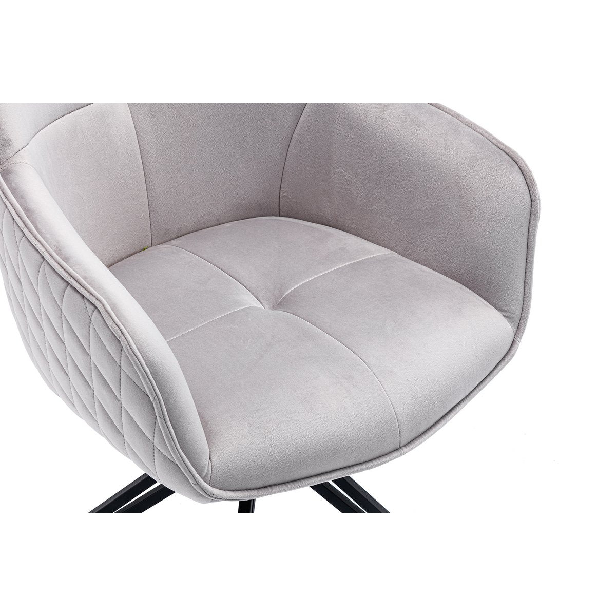 Fauteuil lichtgrijs fluweel draaibaar 360°