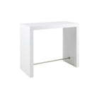 Bartafel 130x60x105 cm wit hoogglans MDF staal