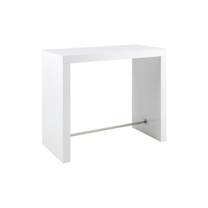 Bartafel 130x60x105 cm wit hoogglans MDF staal