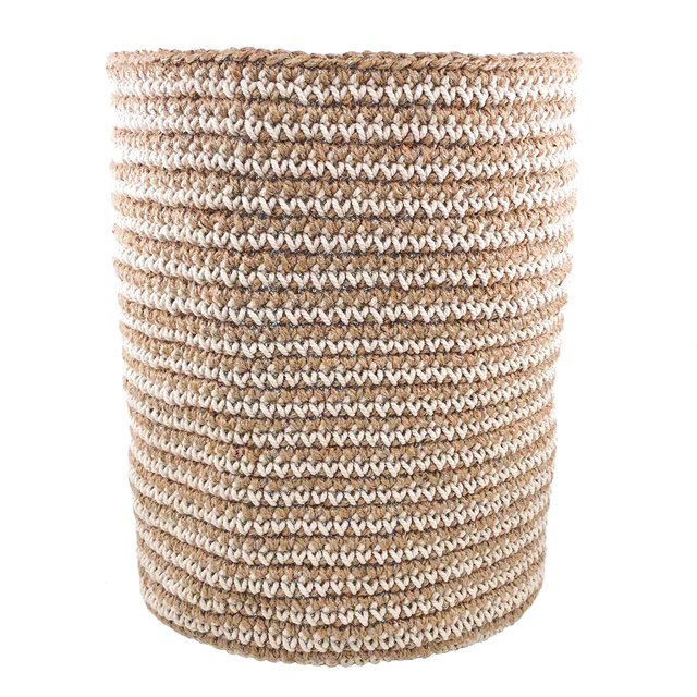 Mand jute katoen off white H30cm
