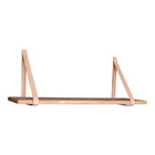 Wandplank 120x20 cm hout leer