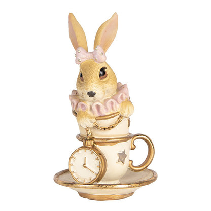 Decorative Figurine Rabbit 8x8x14 cm Beige Plastic