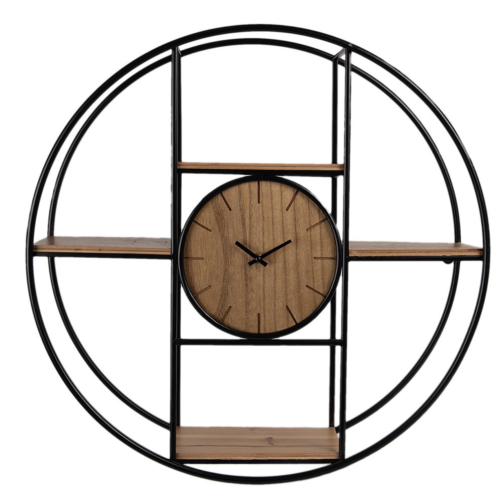 Wandklok Ø 60 cm Bruin Zwart Hout Muurklok