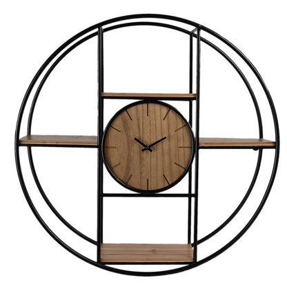 Wandklok Ø 60 cm Bruin Zwart Hout Muurklok