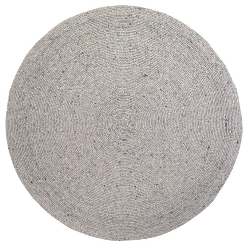 Rond tapijt wol katoen grijs 140 cm