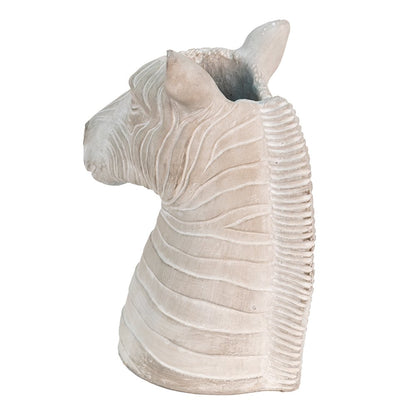 Bloempot zebra 21x13x26 cm grijs keramiek