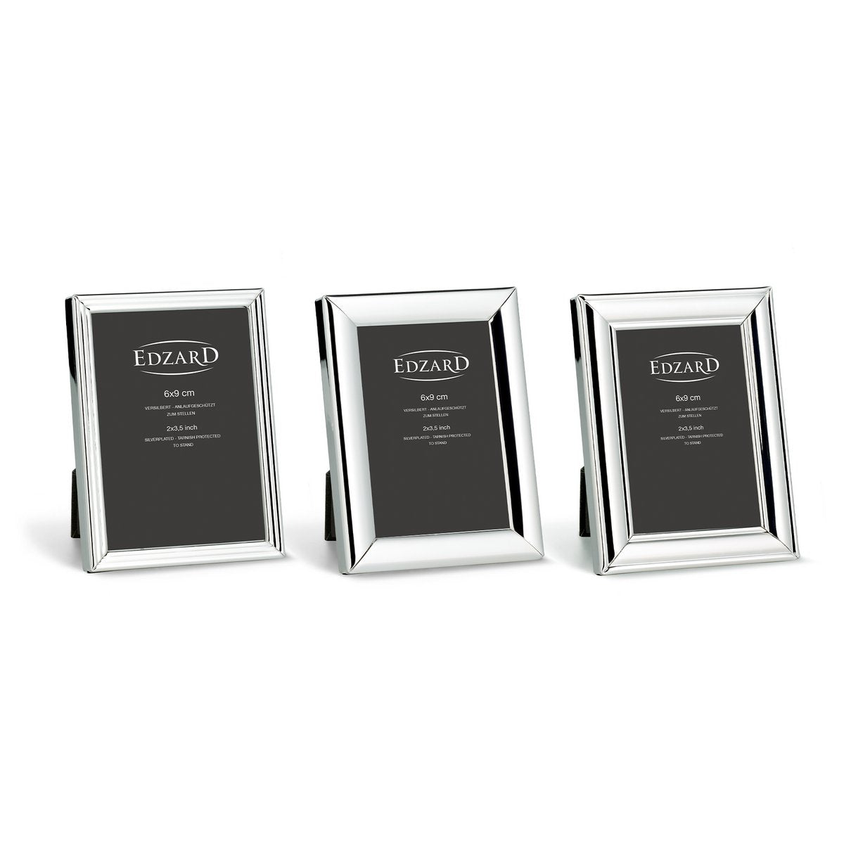 Fotolijst 6x9 cm verzilverd set van 3