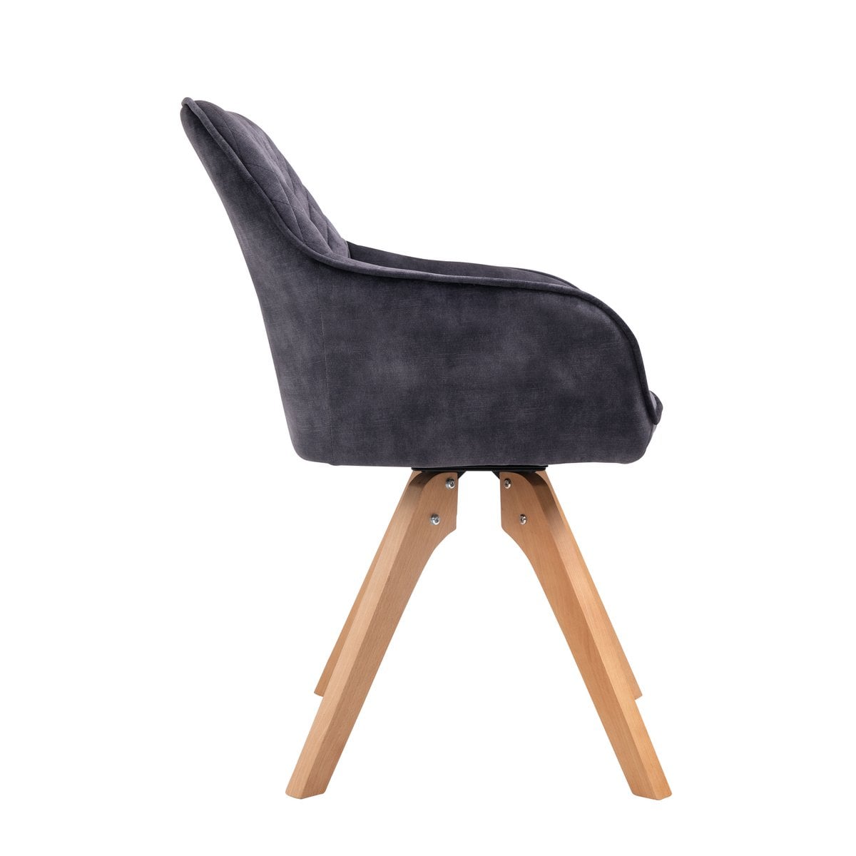 Fauteuil draaibaar fluweel zwart