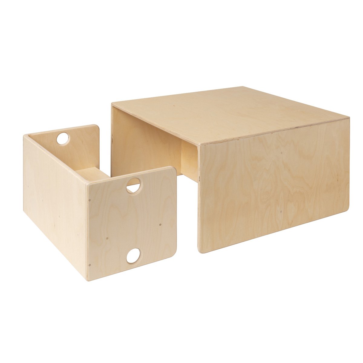Van Dijk Toys Houten Kubustafel En Kinderbank Naturel