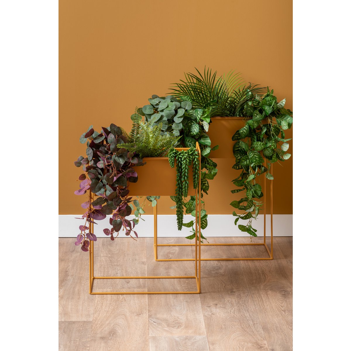 Plantenpotset Essence Straight 24x51x65 cm geel ijzer