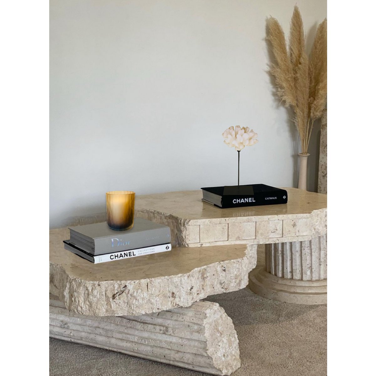 Koraaldecoratie 25x15x15 cm met metalen standaard