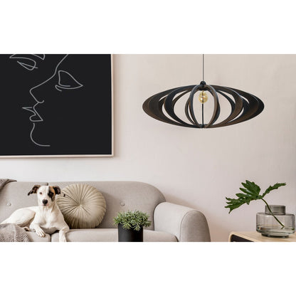 Hanglamp rond 70 cm MDF matzwart