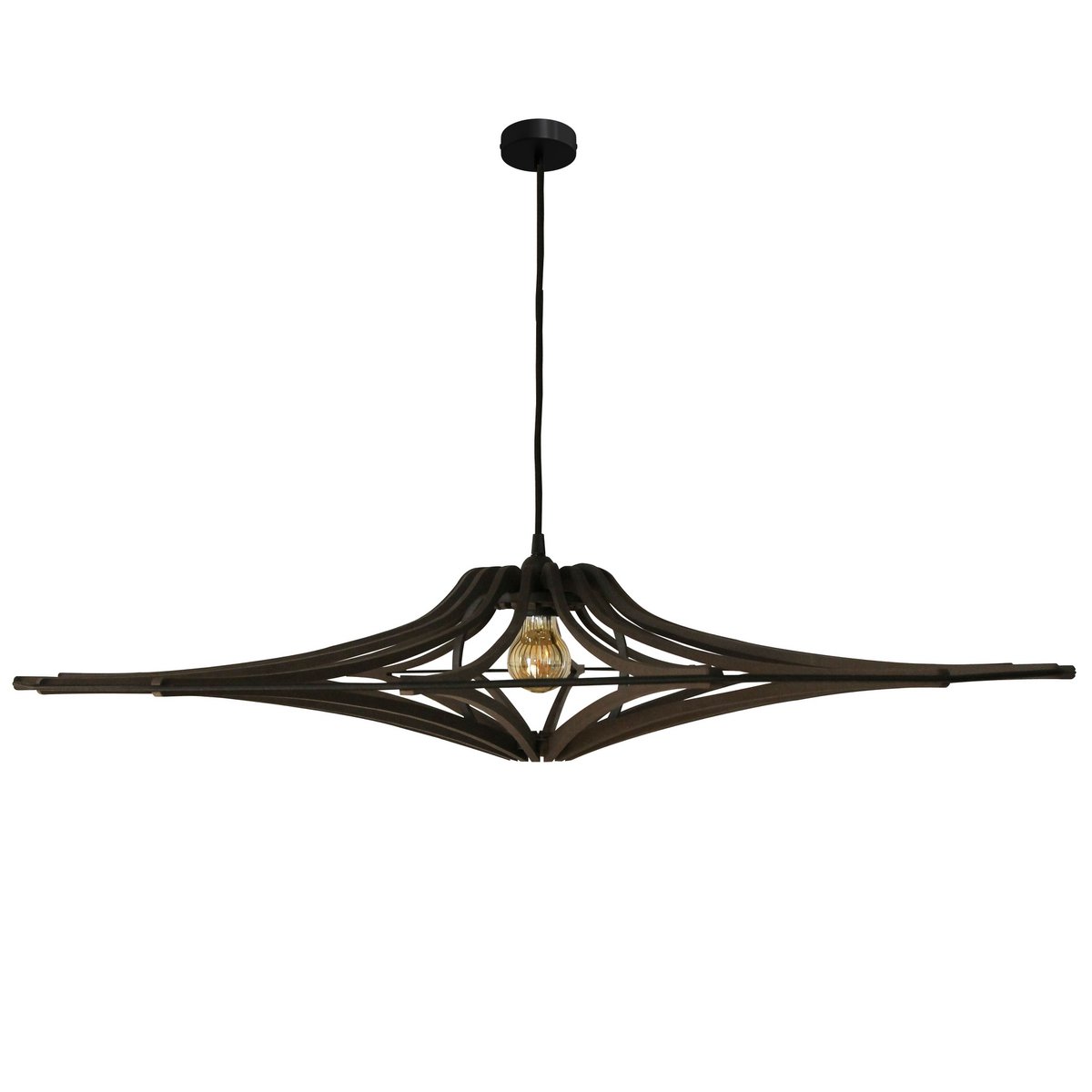 Hanglamp 90 cm MDF mat zwart
