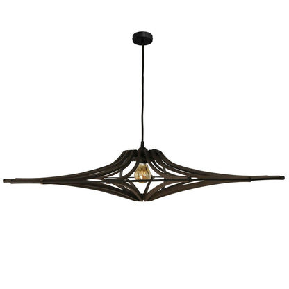 Hanglamp 90 cm MDF mat zwart