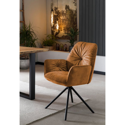 Fauteuil goud draaibaar fluweel