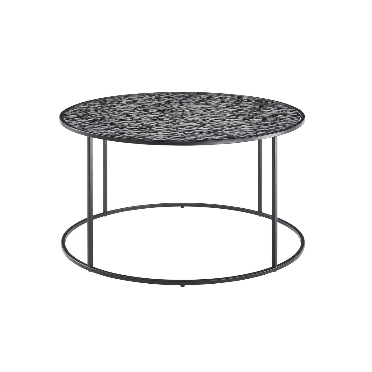 Salontafel 80 cm zwart rookglas