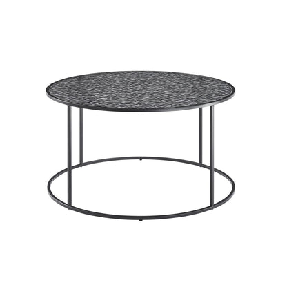 Salontafel 80 cm zwart rookglas