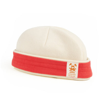 Babymuts biologisch katoen wit rood