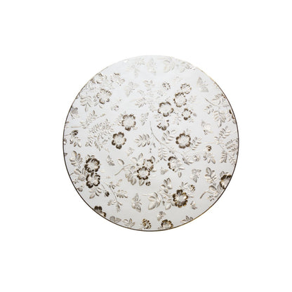 Placemat rond 38x38 cm wit goud