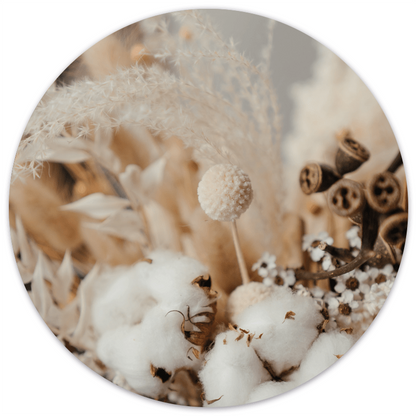 Wall circle cotton flower