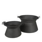 Bloempot set 2 stuks Ø28 Ø22 cm grijs ijzer