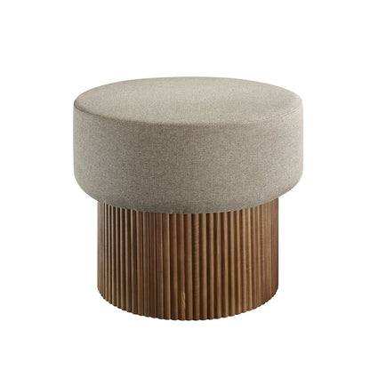 Pouf met opbergruimte Ø 50 cm walnoot bruin
