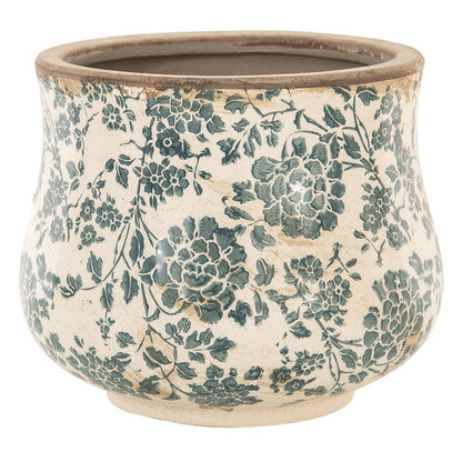 Bloempot Ø 21x17 cm Beige Groen Keramiek Bloemen Bloempot Binnen