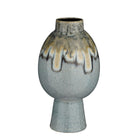 Vaas keramiek blauw druipeffect H38 x Ø22 cm