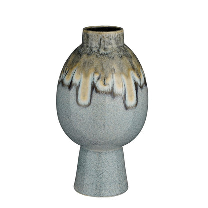 Vaas keramiek blauw druipeffect H38 x Ø22 cm