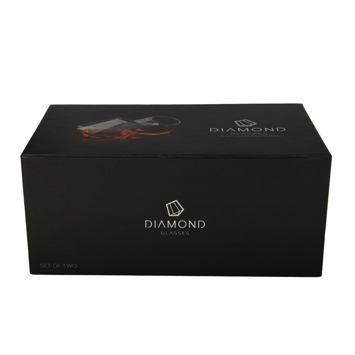 Whiskey glazen diamantvormig set van 2 borosilicaatglas