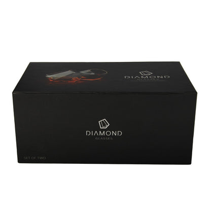 Whiskey glazen diamantvormig set van 2 borosilicaatglas
