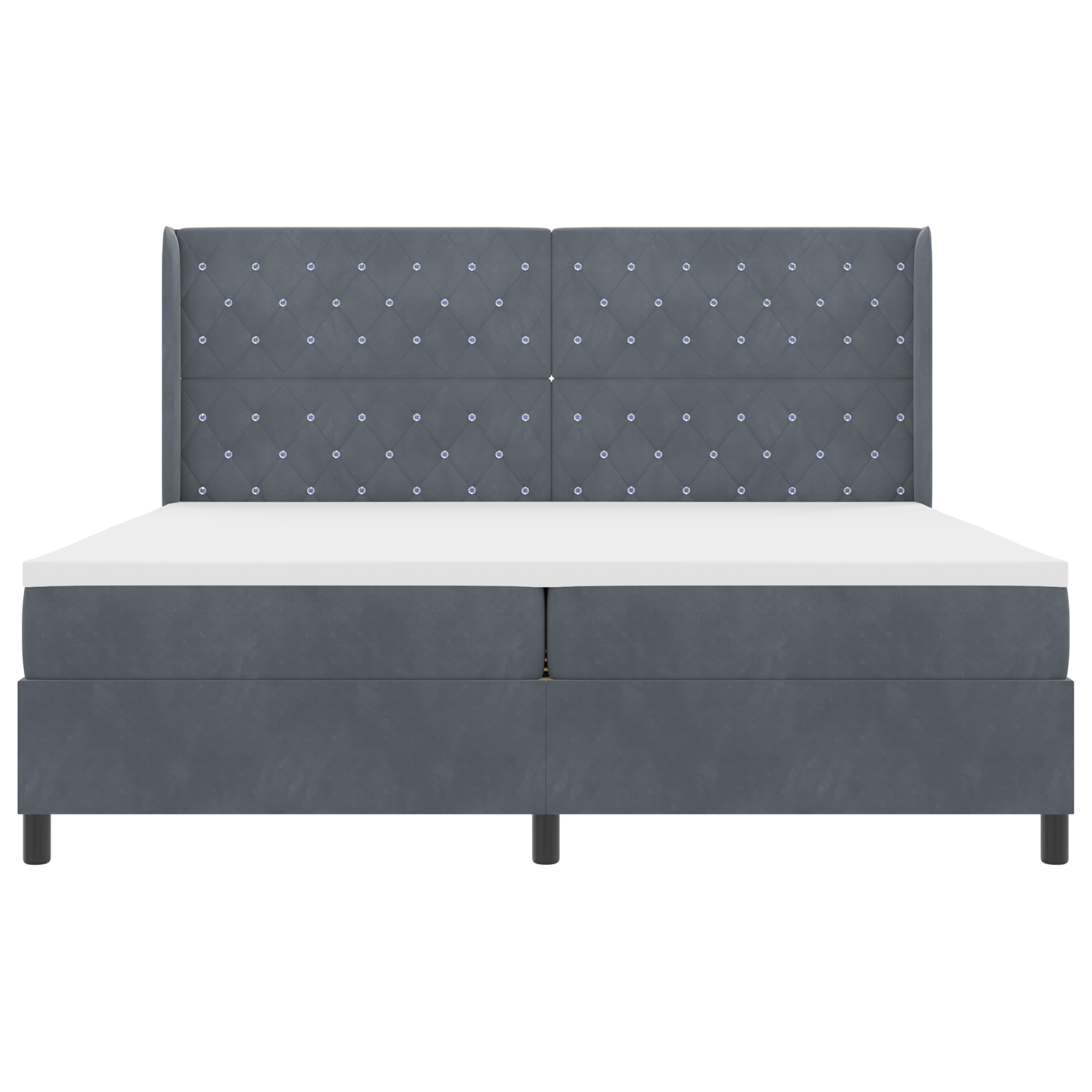 Boxspringbed met matras en LED fluweel donkergrijs 200x200 cm
