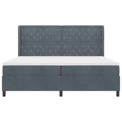 Boxspringbed met matras en LED fluweel donkergrijs 200x200 cm