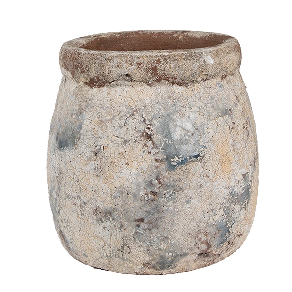 Bloempot Ø 14x14 cm terracotta beige blauw