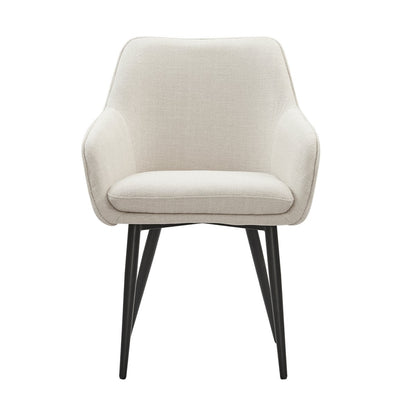 Eetkamerstoel structuurstof beige 61x60x85 cm