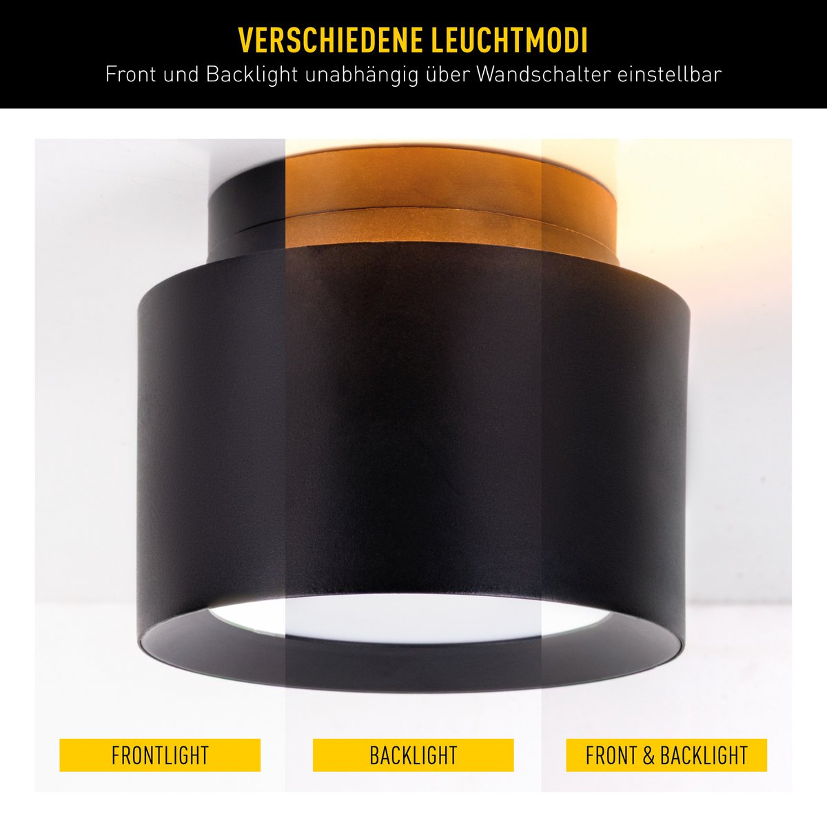 LED spot 14 cm zwart kunststof