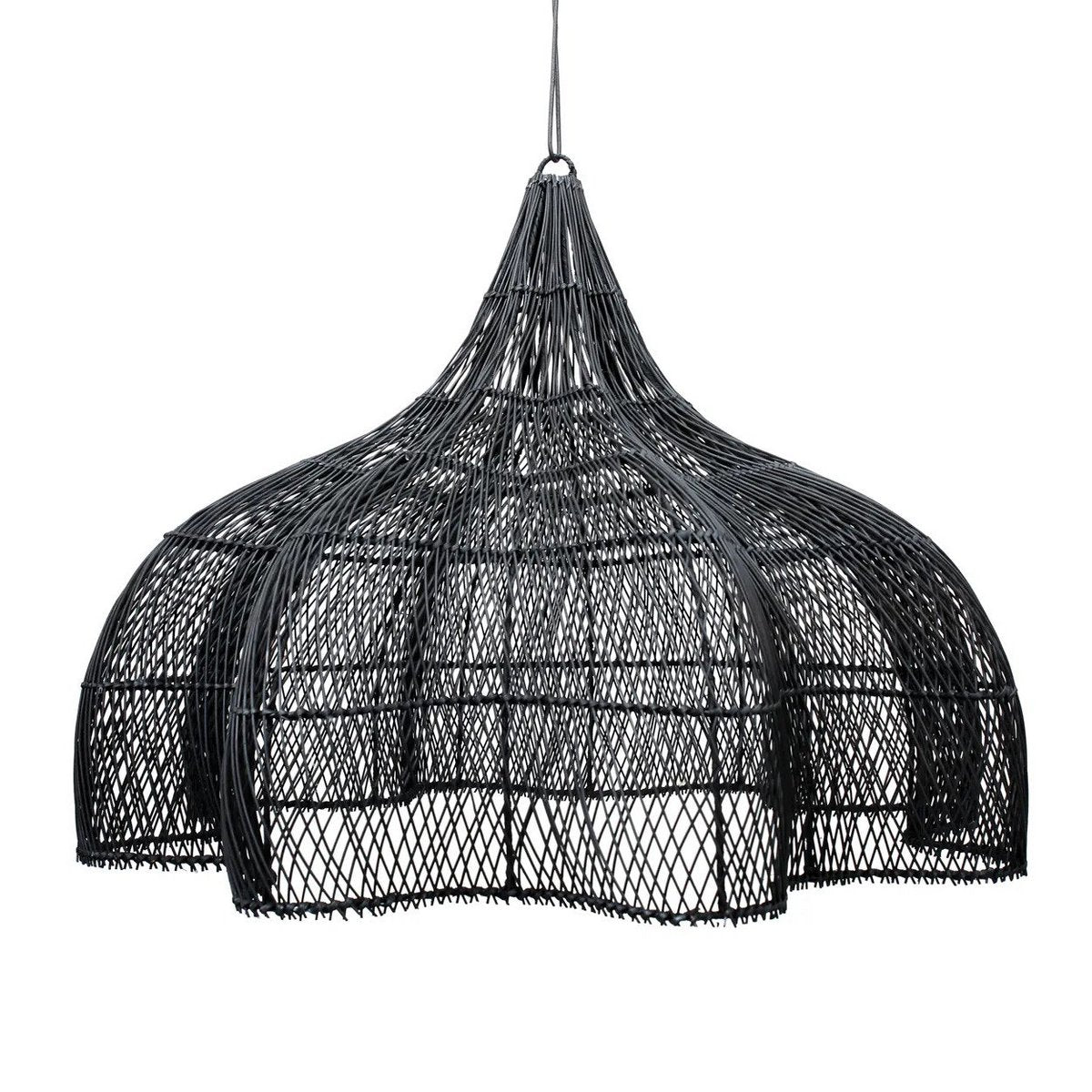 Hanglamp rotan 110x110x80 cm zwart