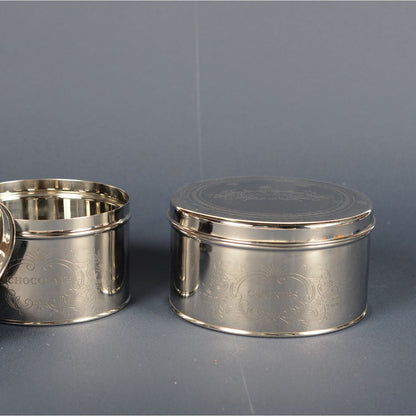 Koekjesdoos zilver 17x17x9 cm metaal