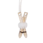Kersthanger ski-vorm 3x1x7 cm hout beige